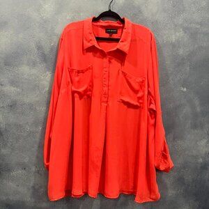 LANE BRYANT ORANGE POLYESTER BLOUSE SIZE 26/28